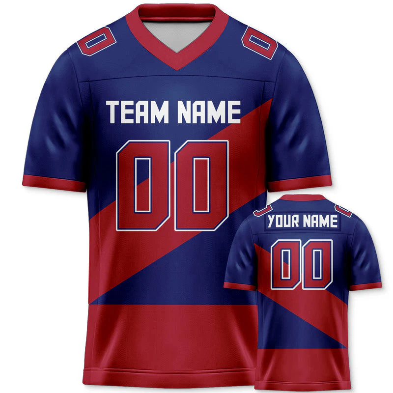 Custom Royal Red-White Concept Version Authentic Football Jersey
