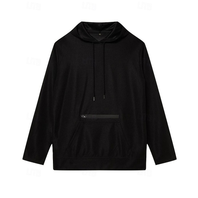 Casual Hooded Sweatshirt with Pocket for Outdoor, Sports, Daily, and Holiday Wear in Basic and Street Style