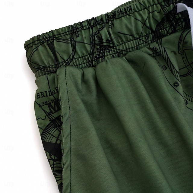 Casual 3D Print Terry Shorts with Drawstring Elastic Waist - Breathable and Soft Beach and Streetwear Short Pants for Summer