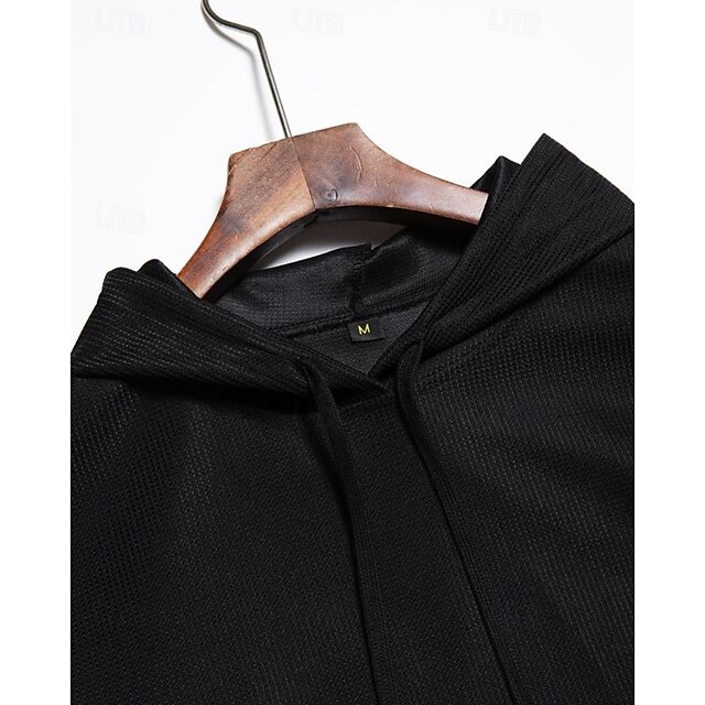 Casual Hooded Sweatshirt with Pocket for Outdoor, Sports, Daily, and Holiday Wear in Basic and Street Style