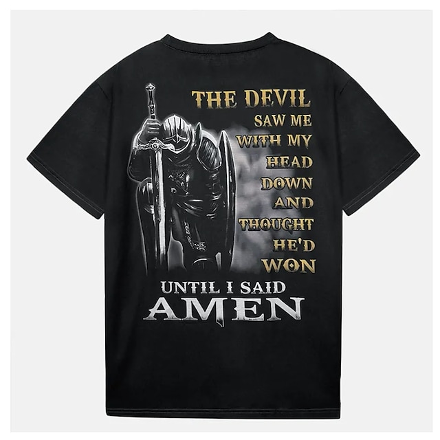 Bold Templar Cross Graphic Tee with Custom 3D Print – Casual Streetwear