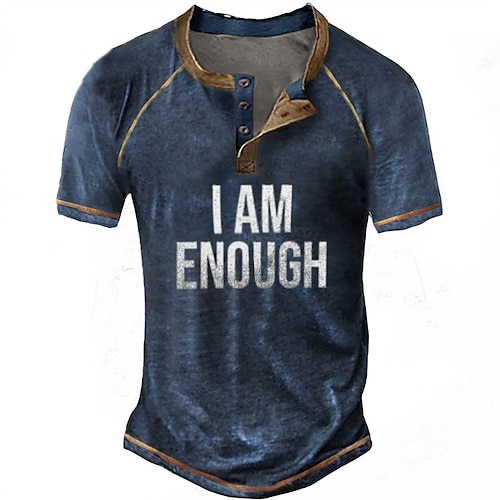Stylish 3D Print Henley Shirt with Graphic Design – Long Sleeve Casual Tee for Everyday Wear