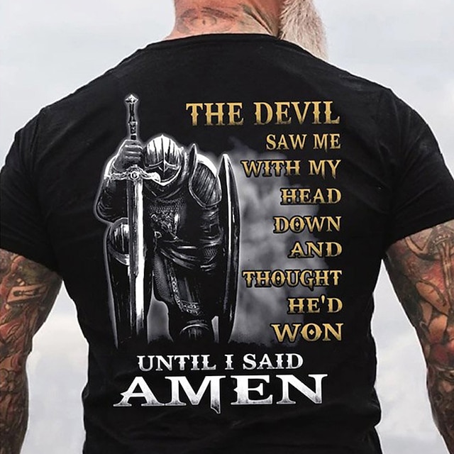 Bold Templar Cross Graphic Tee with Custom 3D Print – Casual Streetwear